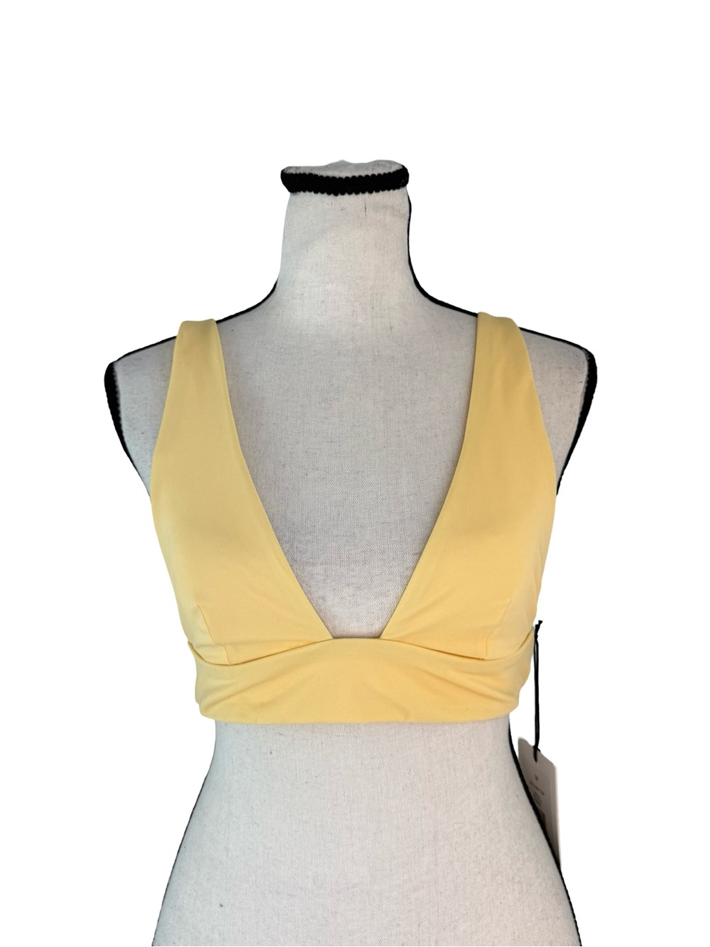 Onia Mallory Bikini Top Honey Yellow Plunge Swim Top NWT Medium MSRP $75